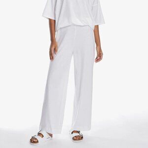 Paper Label Arden Wide Leg Pima Cotton Pant White Size M